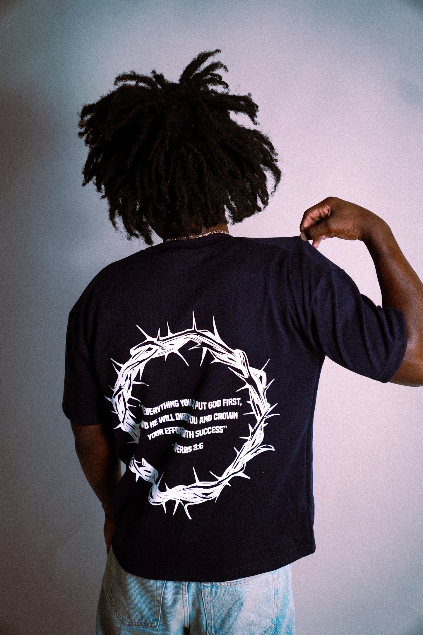 Black “Prioritize God” oversized tees